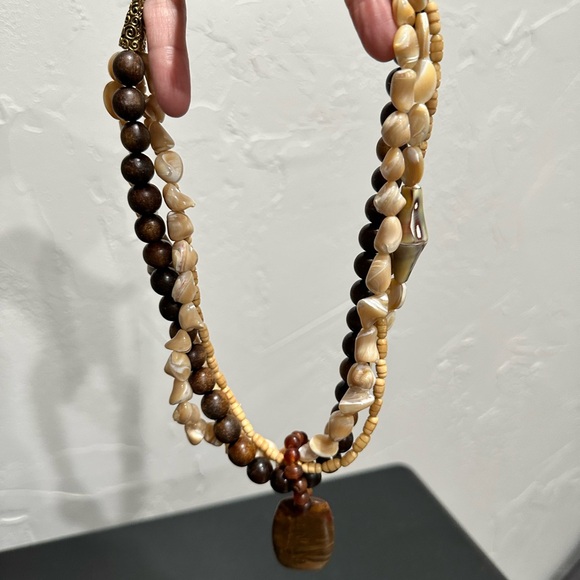 Boho Multi Beaded Shell Necklace - Picture 4 of 10